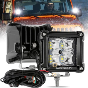 AUXBEAM 3" 180W LED Work Lights Spotlight+Harness For Truck Offroad SUV ATV UTV - Foto 1 di 12