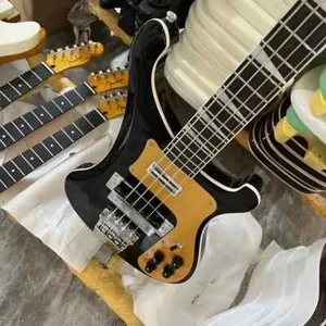 Ricken 4003 Bass Electric Guitar Black Color Chrome Hardware High Quality Guitar - Picture 1 of 11