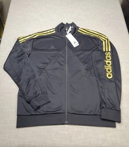 Adidas Tiro Wordmark Track Jacket Large Mens Black Gold Full Zip Soccer - Picture 1 of 13