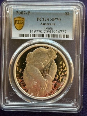 2007 Silver Koala.  PCGS SP70.  RARE!  MS70 - Image 1 of 2