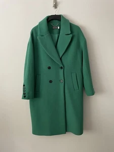 Cappotto misto lana doppiopetto verde velluto come nuovo S 8/10/12 - Foto 1 di 4