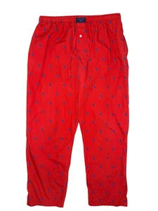 Polo Ralph Lauren Hombre Grande Franela Pijama Pantalones Rojo Ropa de Salón Algodón - Imagen 1 de 5
