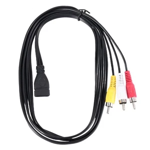 1.5M Usb A Female To 3  Phono Av Cable Lead Pc  Aux Audio Video Adapter S7I4 - Picture 1 of 7