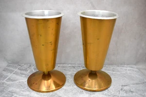 Pair of Used Bronze Flower Vases For Your Church, 10 1/2" ht. (CU741) Chalice Co - Picture 1 of 10