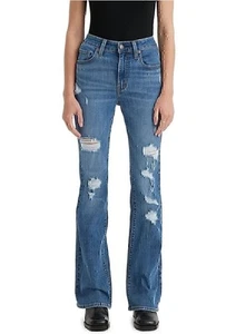 Levi's Women's 726 High Rise Flare Jeans Medium Indigo Destructed, 28 Short - Picture 1 of 4