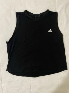 ADIDAS Womens Vest Top Large Black Adidas Down Back - Picture 1 of 4