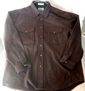 Pendleton Wool shirt Brown Men's size L White Lable - Picture 1 of 5