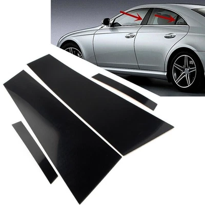 Juego de 4 fundas negras de poste de pilar para puerta para Mercedes-Benz CLS C219 2006-2011 Foto 1 de 4