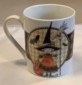 Enesco Mary Engelbreit Teeny Halloweeny Coffee Mug Witch Pumpkin 2002 - Picture 1 of 7