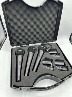 Pyle Pro PDMIC KT80 Dynamic Microphone 3-Pack w/ Clips & Carry Case - Image 1 of 4