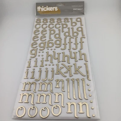 American Thickers Foil Scrapbooking Stickers Sentiment - Gold - Image 1 of 2