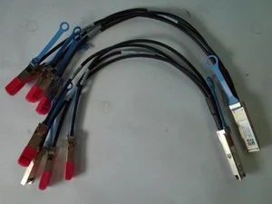 Lot of 2 Dell 0P4YPY QSFP-4SFP+ 10G 0.5m Copper DAC Cable DAC-QSFP-4SFP-10G-0.5M - Picture 1 of 3