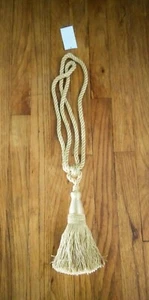 Drapery Curtain Tie-Backs 2 GOLD Rope & Tassel  24" NEW  - Picture 1 of 2