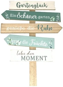 Gartenschild Wegweiser Gartenregeln Erdspieß Garten Stab Schild Stecker 50cm H - Bild 1 von 1