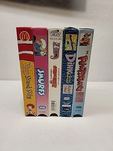 Vintage Cartoon VHS Lot GETESTET. Feuersteinsteine, Dink, Ghostbusters, Schlümpfe - Bild 1 von 14