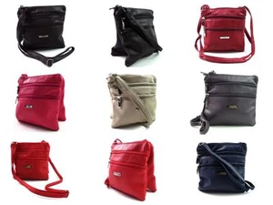 New Ladies Small Light Handbag Messenger Bag Satchel Crossover body Twin Pockets - Picture 1 of 89