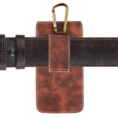 Extra Large Belt Clip Loop Pouch Leather Vertical Holster Case For Cell Phone US - Image 1 of 4