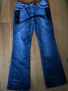 Apart ladies blie denim jeans with sparkles & lace feature size 14 - Picture 1 of 5