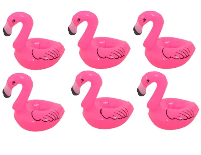 6x Inflatable Flamingo Drink Holders Floating Can Cup Hot Tub Swim Pool Bath Toy - image 1 of 4