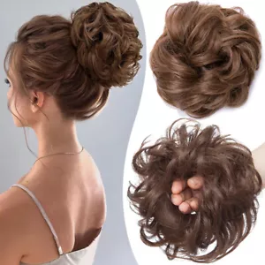 X-Large Messy Bun Real as Human Hair Pieces Scrunchie Updo Wrap Hair Extensions - Picture 1 of 96