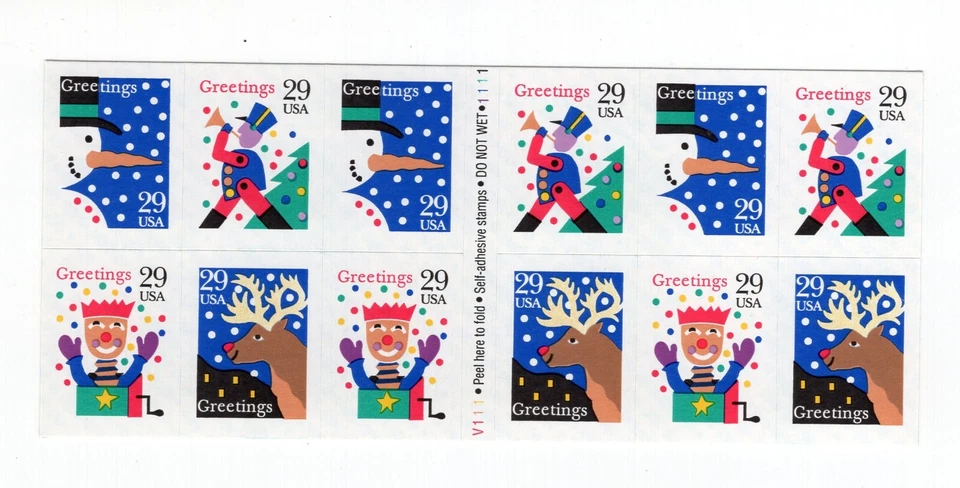 1993 29 cent Christmas complete booklet of 12 Scott #2802a, Mint NH - Image 1 of 1