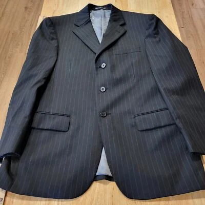 Andrew Fezza Fusion Men's Suit Coat & Pants 34" Waist 20" P2P Pinstripe pleated - Image 1 of 4