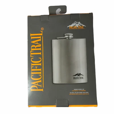 Pacific Trail 8 Ounce Flask, Silver. New NWT. Hiking Camping Hunting - Image 1 of 4