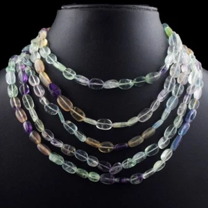 5 Strand Multicolor Fluorite 738.00 Cts Beaded Beautiful Necklace VK 32 E630 - Picture 1 of 3