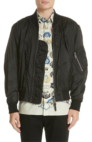 Giacca bomber nera da uomo Burberry London Bridgend nuova con etichette maglia estiva taglia M