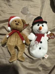 RARE CHRISTMAS BEANIE BABIES 1996 With Tag Errors PVC Pellets Container Kept - Picture 1 of 10