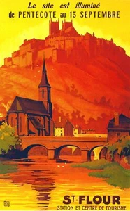 3182.St.Flour Castle POSTER.French Travel art.Landscape Room Home art decor - Picture 1 of 1