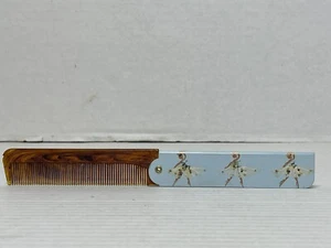 Peine de bolsillo plegable vintage bailarinas azules estuche de metal brillante Stratton? - Imagen 1 de 9