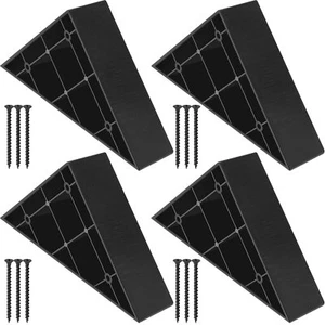 4 Sets Plastic Triangle Corner Sofa Couch Legs Replacement with Screws - Picture 1 of 7