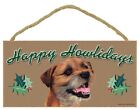 Border Terrier Happy Howlidays Santa Wood Funny Christmas Dog Sign Plaque USA