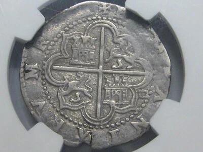 (1556-98) PHILIP II 2 REAL COB NGC XF45 SEVILLA SPANISH SILVER COLONIAL ERA - Image 1 of 4