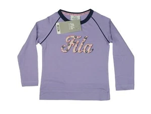 New Authentic Girls Fila Long Sleeve T Shirt Stretch Age 4 8 years Embossed - Picture 1 of 3