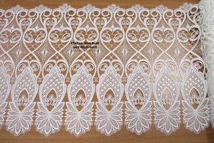 1 Stück Kurzgardine - Spitze - Borte weiß ca. 8cm breit / 46cm hoch - Bild 1 von 3