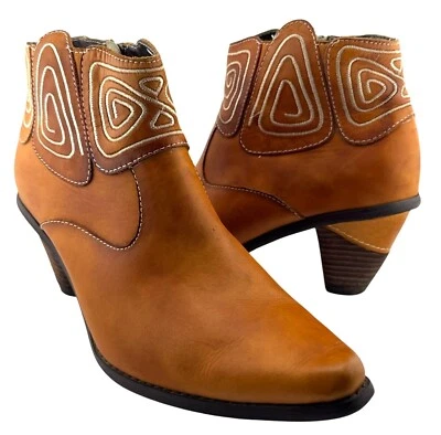 Spring Step Gamer Embroidered Western Leather Ankle Boots Size EU 41 US 10.5 - Image 1 of 4