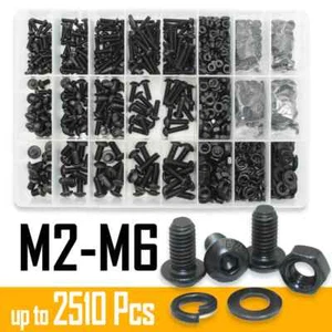 2510p Round Hex Cap Screw Kit Socket Button Head Screws Bolt and Nut and Washer - Picture 1 of 29