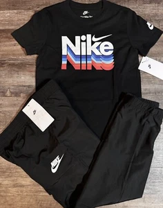 NWT Nike Boys 7 Black/White/Blue/Orange/Red Wind Pants Set Size 7 - Picture 1 of 3