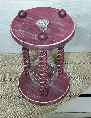 Reloj de arena de boda The Barn en rojo granero rústico envejecido - Shabby Chic Foto 1 de 3