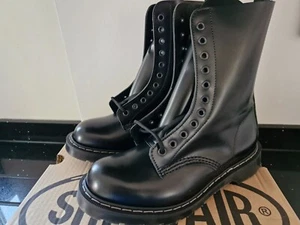 Bota Derby NPS SOLOVAIR Cuero Alto Brillo Negro 11 Ojos Talla 5 1/2 - Imagen 1 de 11