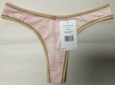 NWT ELLE MACPHERSON PRISM PEONY PINK THONG PANTY E16-430 LARGE $20 - Image 1 of 2