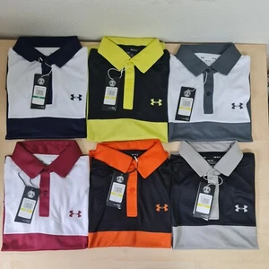 UNDER ARMOUR MENS UA PERFORMANCE COLORBLOCK STRETCH GOLF POLO SHIRT - Picture 1 of 24