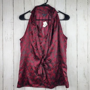 Banana Republic Trina Turk 0 Silk Blend Sleeveless Neck Bow Blouse Halter Top SM - Picture 1 of 7