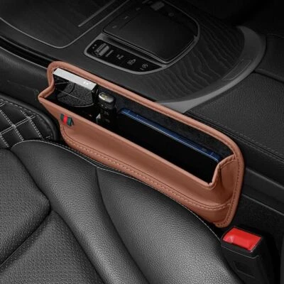 1PCS Car Leather Seat Side Pocket Organizer Gap Storage Auto Console Side Bag - Image 1 of 4