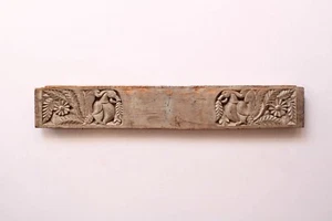 Antique Wall Panel Wooden Lintel Beam Vintage Architecture Carving Peacock Bird - Picture 1 of 5