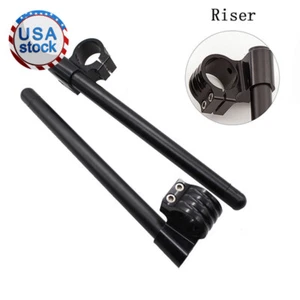 US Motorcycle 50mm Clip Ons Fork Handle Bars Handlebars CNC Black 1 Pair - Picture 1 of 10
