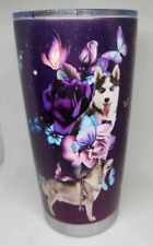 Siberian Husky Dog Breed & Butterfly Pattern 20oz Stainless Steel Tumbler Cup
