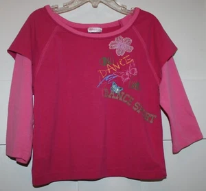 Top para niña Xhilaration manga 3/4 manga doble baile dos tonos rosa talla 6/7 - Imagen 1 de 6